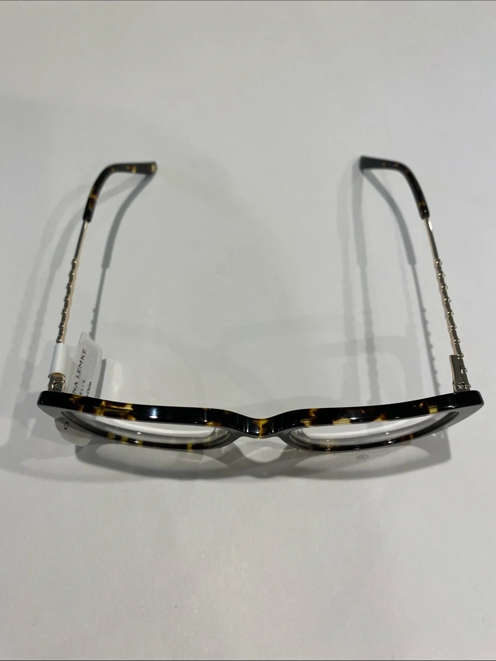 NEW Carolina Lemke Opticals Tortishell Crystal Embellished Glasses Academia CEO